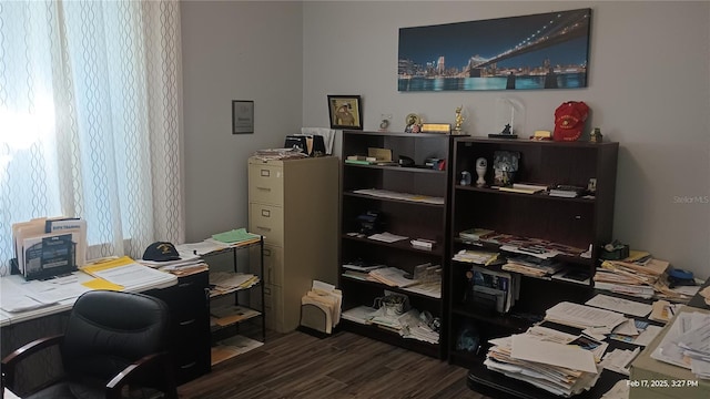 office featuring dark wood-style floors