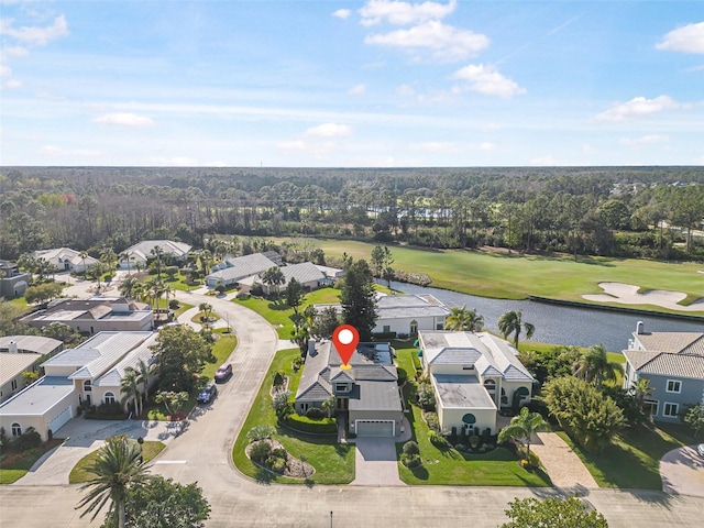 aerial view with a residential view