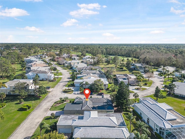 drone / aerial view with a residential view