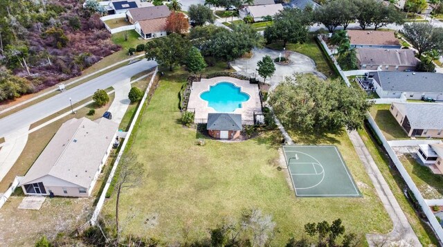 bird's eye view with a residential view