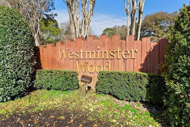 view of community sign