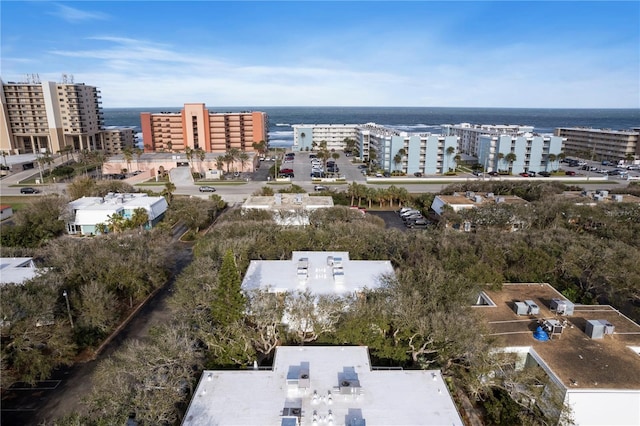 bird's eye view with a water view and a city view