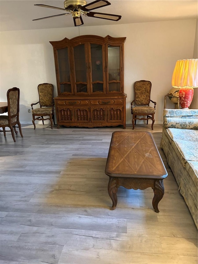 1420 Felton St, Deltona, FL 32725 - living area with ceiling fan and wood finished floors