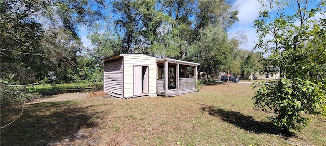 view of shed