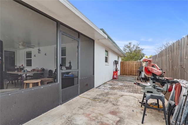 445 Virginia Ave, Saint Cloud, FL 34769 - view of patio with a fenced backyard and ceiling fan