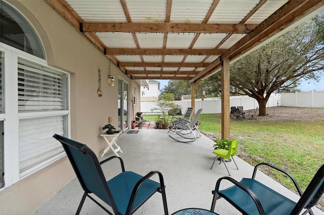 view of patio / terrace with a fenced backyard