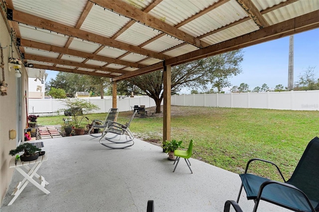 view of patio / terrace with a fenced backyard