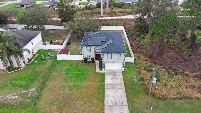 bird's eye view with a residential view