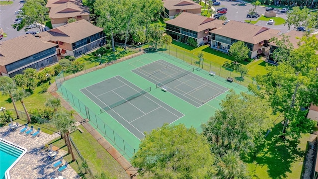 drone / aerial view featuring a residential view