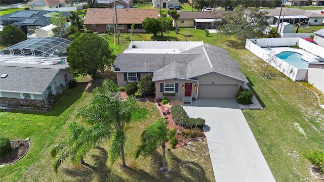 aerial view featuring a residential view