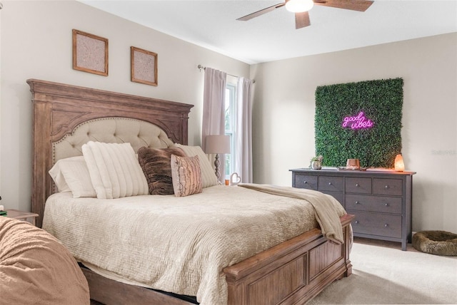 32924 Estate Garden Dr, Wesley Chapel, FL 33545 - bedroom featuring light carpet and a ceiling fan