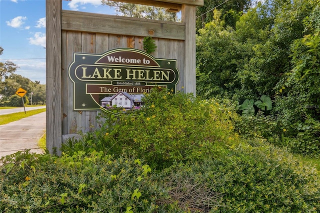 view of community sign