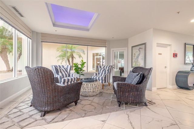 sunroom / solarium featuring visible vents