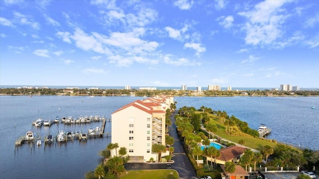 property view of water featuring a city view