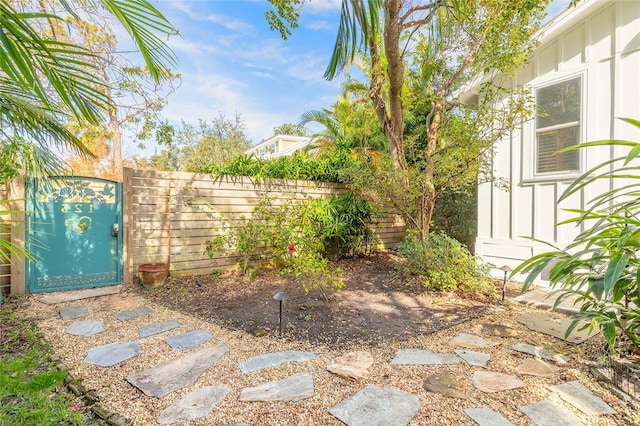 view of yard with fence