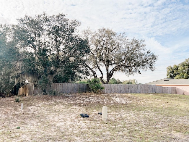 view of yard featuring fence