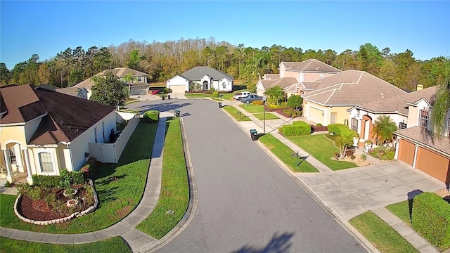 aerial view with a residential view