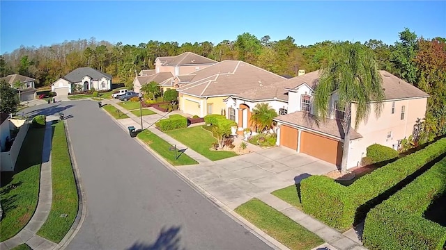 aerial view with a residential view