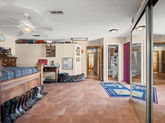 bedroom featuring visible vents