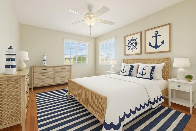 3691 Titanic Cir, Melbourne, FL 32903 - bedroom featuring light wood-style floors and ceiling fan