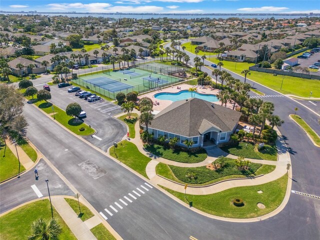 3691 Titanic Cir, Melbourne, FL 32903 - aerial view of residential area with a pool area