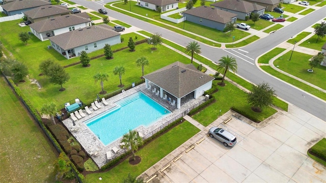 birds eye view of property featuring a residential view