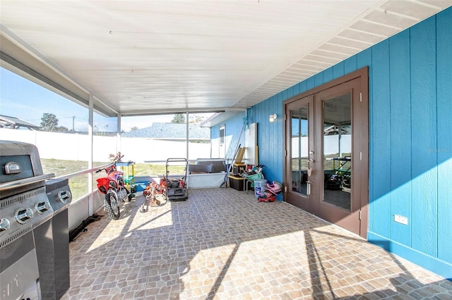 sunroom / solarium with french doors