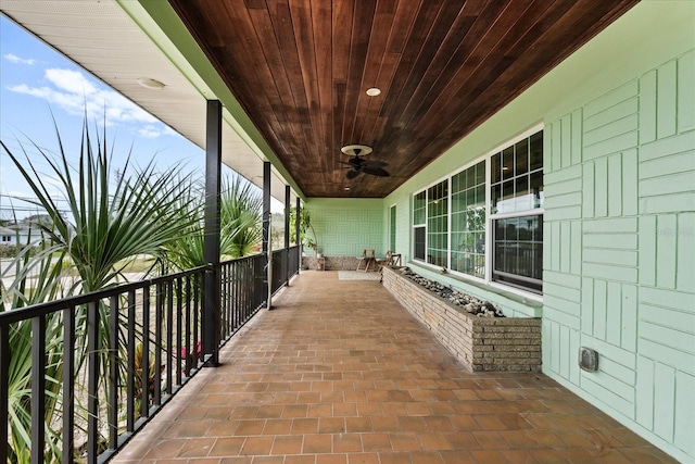 view of patio / terrace featuring ceiling fan