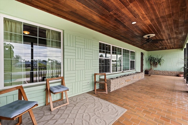 view of patio with ceiling fan