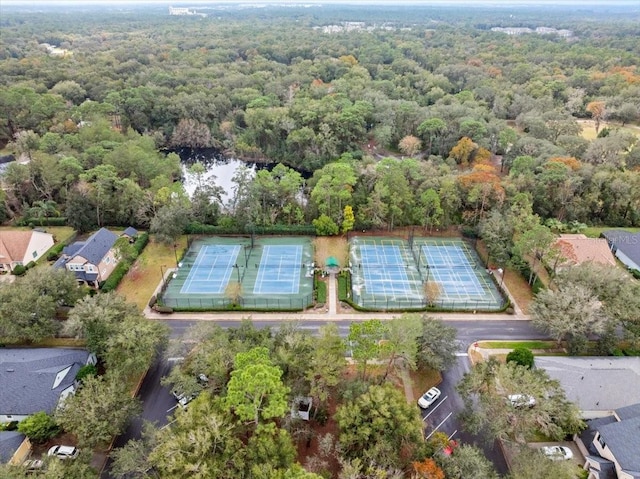 bird's eye view with a forest view