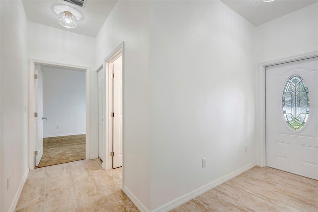 entryway with baseboards