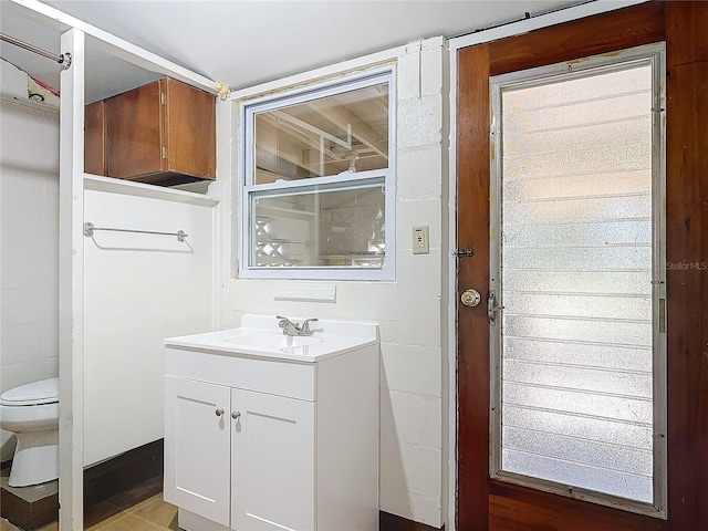 bathroom featuring toilet and vanity