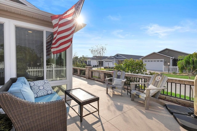 view of patio / terrace with a residential view