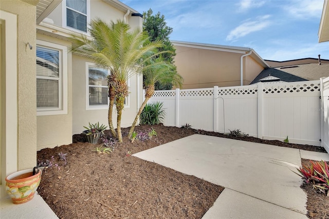 view of patio featuring a fenced backyard