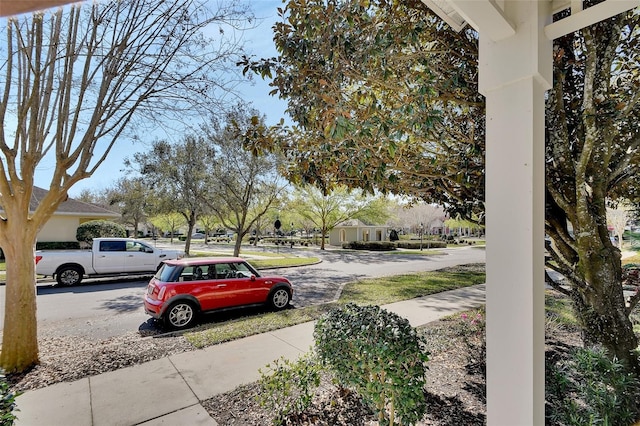 view of road featuring sidewalks