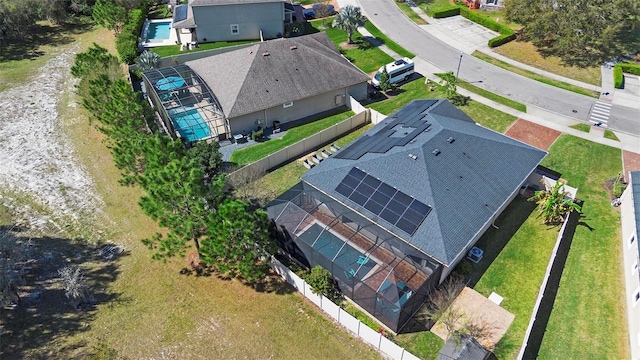 drone / aerial view with a residential view