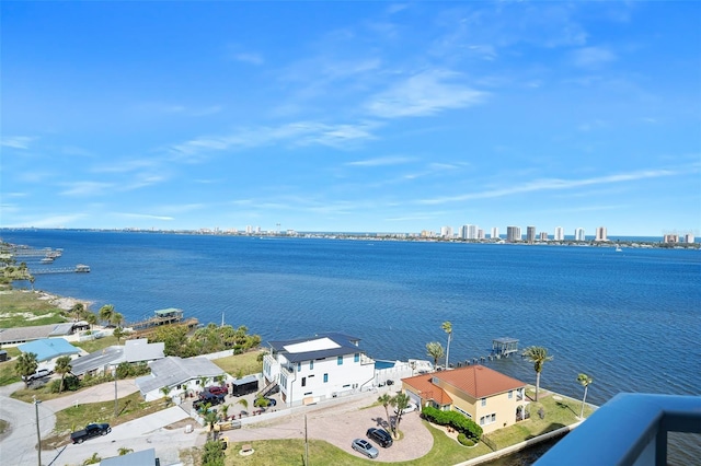 property view of water featuring a city view