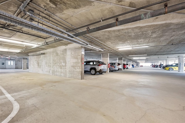 view of parking garage