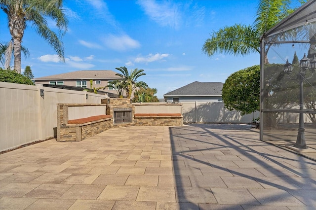 view of patio with a fenced backyard