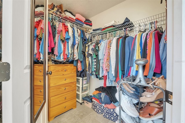 view of walk in closet