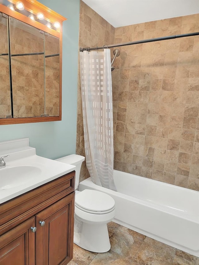 1118 Meditation Loop, Port Orange, FL 32129 - bathroom with shower / bathtub combination with curtain, toilet, and vanity
