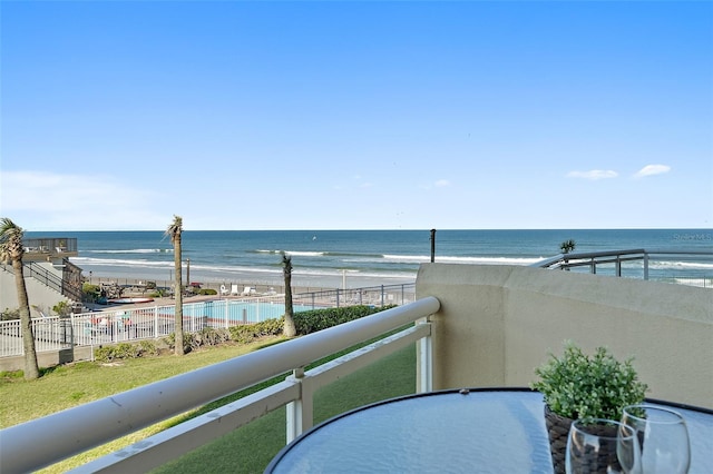 balcony with a water view