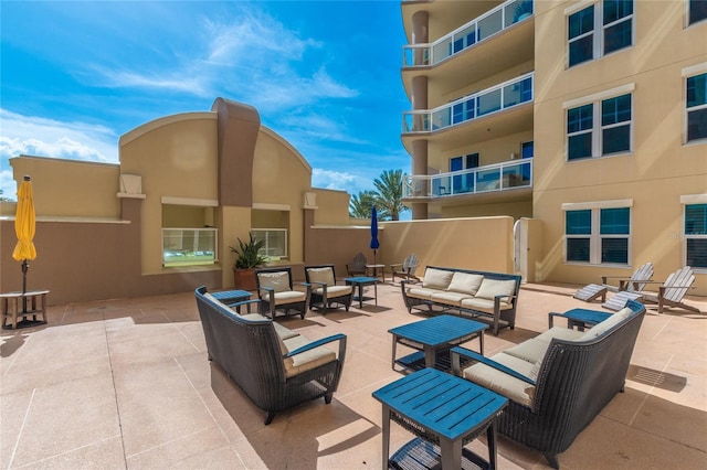 view of patio with an outdoor hangout area