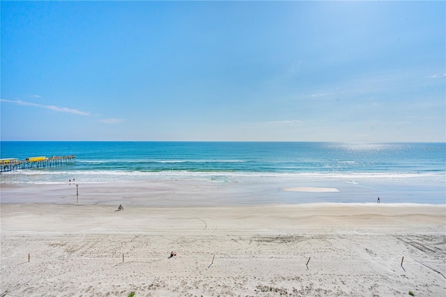 property view of water featuring a view of the beach