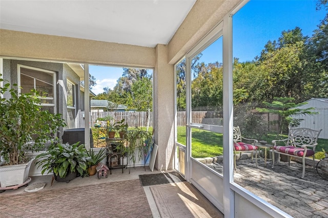 view of sunroom