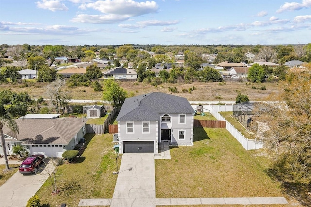 drone / aerial view with a residential view