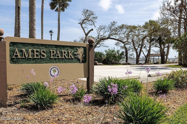 view of community sign