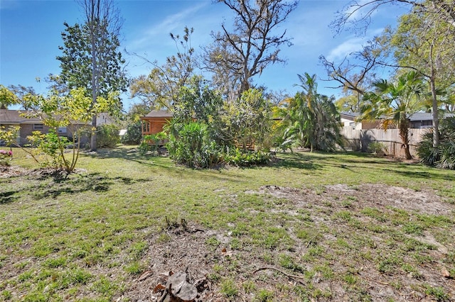 view of yard with fence