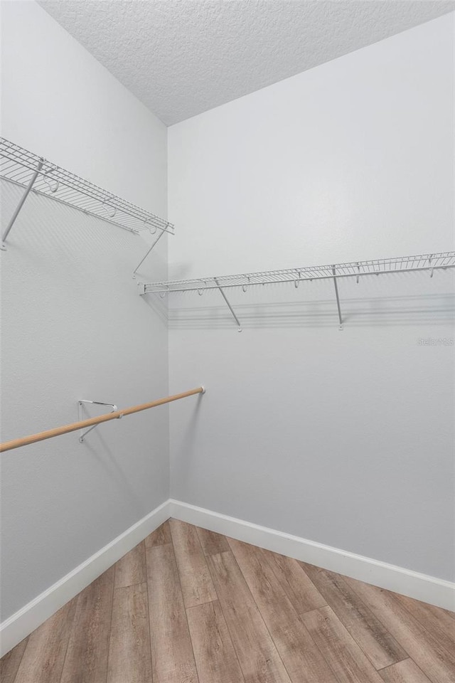 spacious closet with wood finished floors