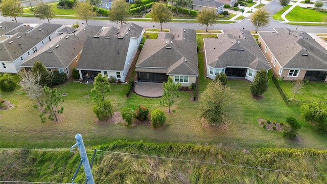 bird's eye view with a residential view